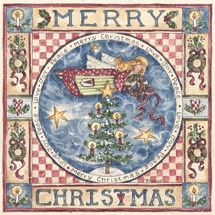 Framed Merry Christmas Angel Print
