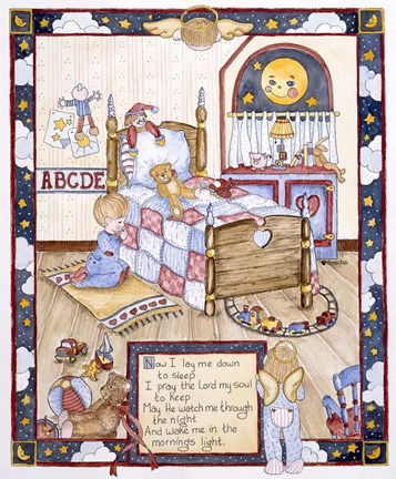 Framed Lord&#39;s Prayer - Boy Print