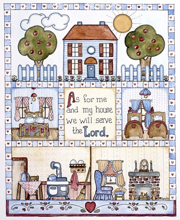 Framed As For Me And My House2 Print