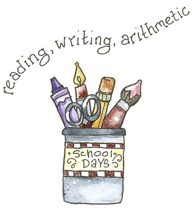 Framed School Paint Brush Holder Print