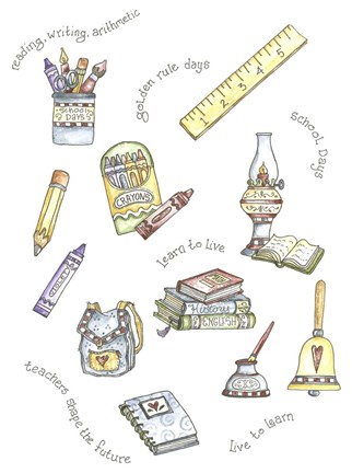 Framed School Pattern Print