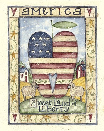 Framed Sweet Land Of Liberty Print