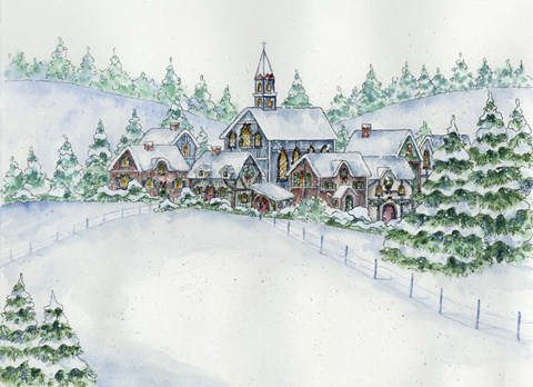 Framed Country Setting Winter Print