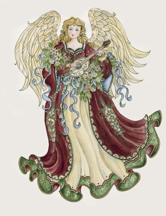 Framed Angel With A Guitar Print