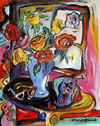 Framed Flowers And Zoritos Print