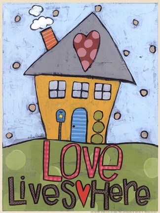 Framed Love Lives Here Print
