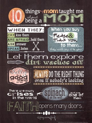 Framed Reminders From Mom Print