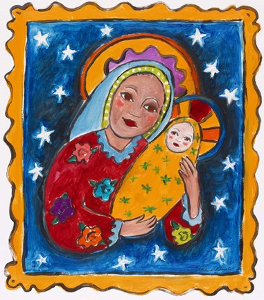 Framed Mexican Inspired Madonna and Child Print