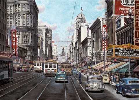 Framed 1941 Market St. San Francisco Print