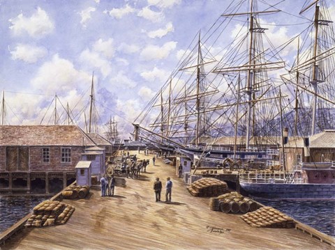 Framed Wellington Wharf, Well. N.2, c.1898 Print