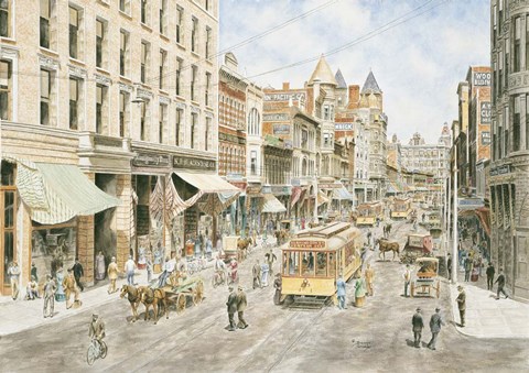 Framed Los Angeles, 3Rd &amp; Spring Print