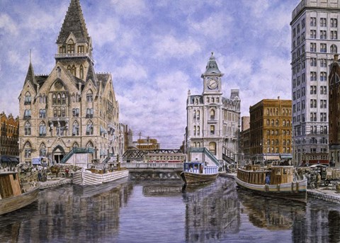 Framed Dewitt Clinton Square, c.1907, Syracuse Ny Print