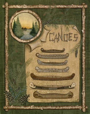 Framed Canoes Print
