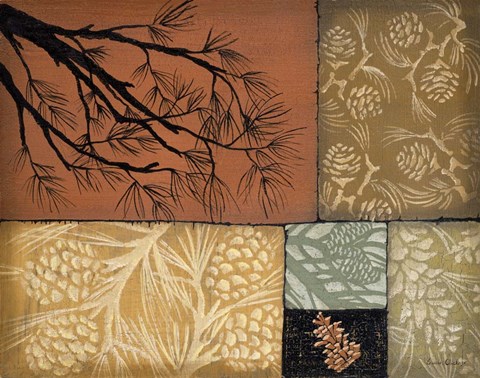 Framed Pine Cones 4 Print