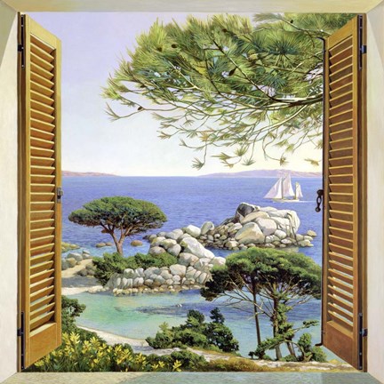 Framed Finestra sul Mediterraneo Print