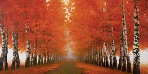 Framed Viale di Betulle Print