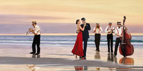 Framed Romance on the Beach Print