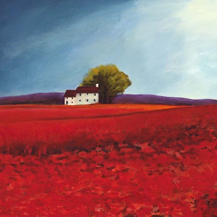 Framed Field of Poppies (Detail) Print