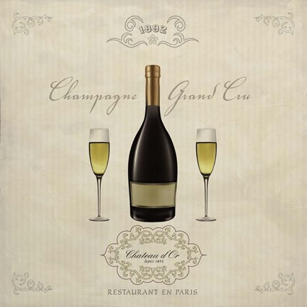 Framed Champagne Grand Cru Print