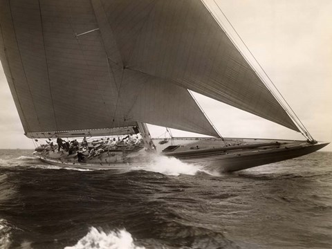 Framed J Class Sailboat, 1934 Print