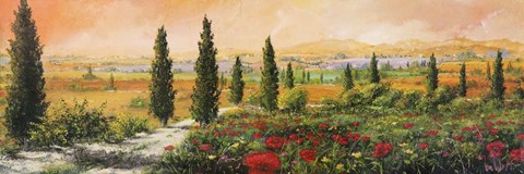 Framed Il Viale dei Cipressi Print