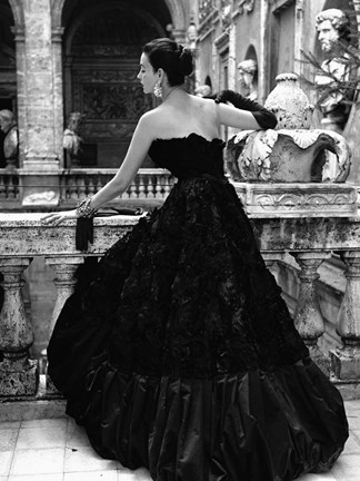 Framed Black Evening Dress, Roma 1952 (Detail) Print