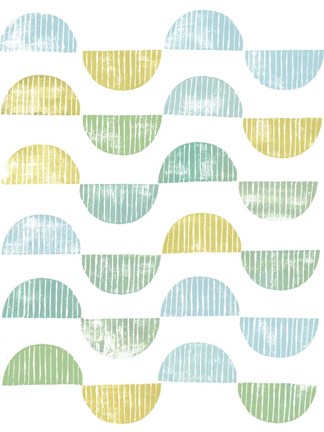 Framed Semi Circle Block Print I Print