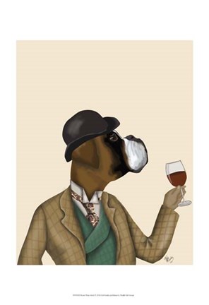 Framed Boxer Wine Snob Print