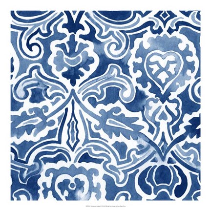 Framed Watercolor Indigo IV Print