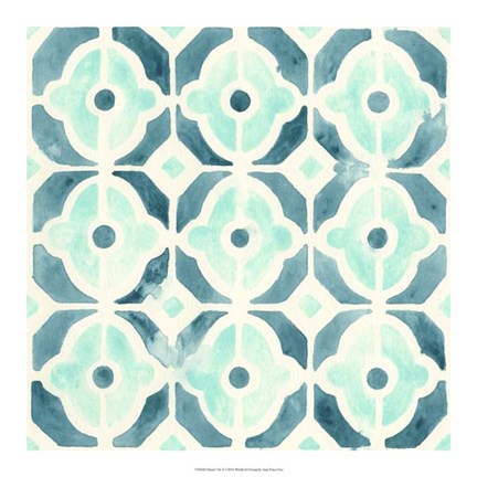 Framed Ocean Tile II Print