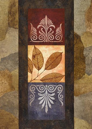 Framed Golden Leaves I Print