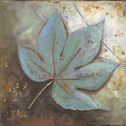 Framed Turquoise Leaf II Print