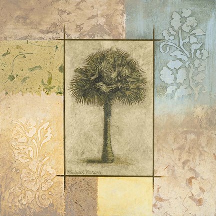 Framed Palm Woodcut I Print