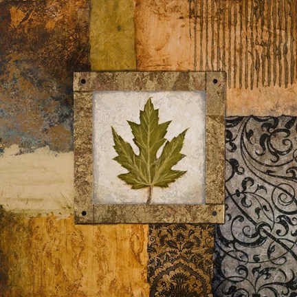Framed Fallen Leaf II (green) Print