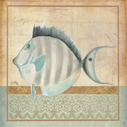 Framed Vintage Fish III Print