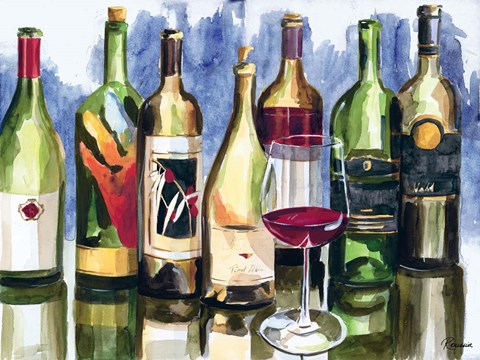 Framed Bottles Reflect II Print