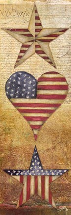 Framed America Stars I Print