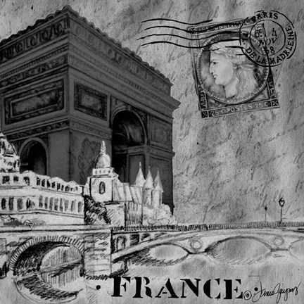 Framed Parisian Wall Black II Print