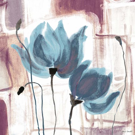 Framed Blue Magnolias II Print