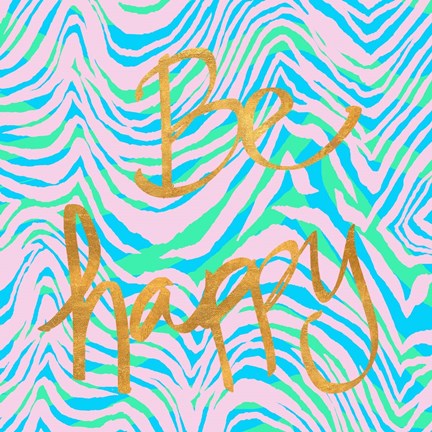 Framed Be Happy Print