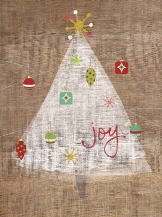 Framed Christmas Joy on Burlap II Print