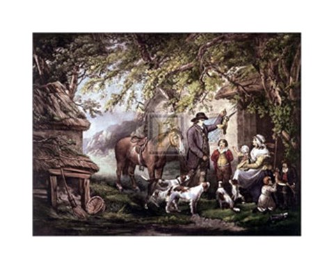 Framed Evening or the Sportsman&#39;s Return [L] Print