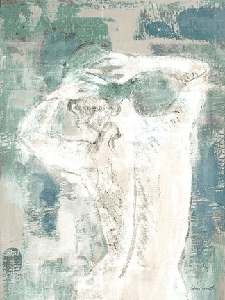 Framed Figure on Abstract I Print