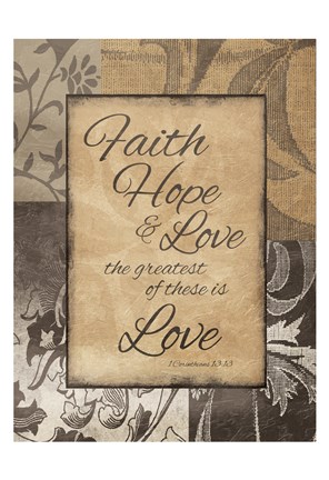 Framed Darker Faith Hope Love Print