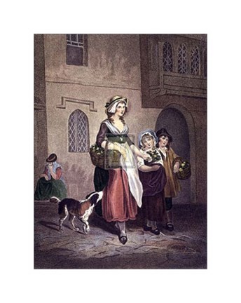 Framed Two Bunches a Penny Primroses Print