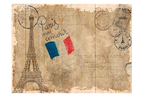Framed Post Card Paris Print