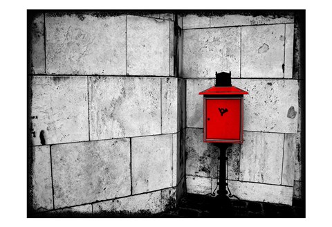 Framed Red Mailbox Print