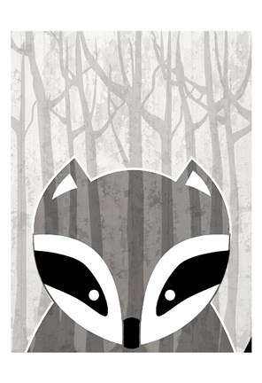 Framed Woodland Racoon Print