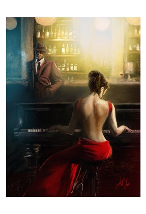 Framed Pianist Ant Fox Print