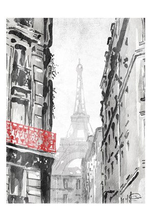 Framed City View Redpop Print